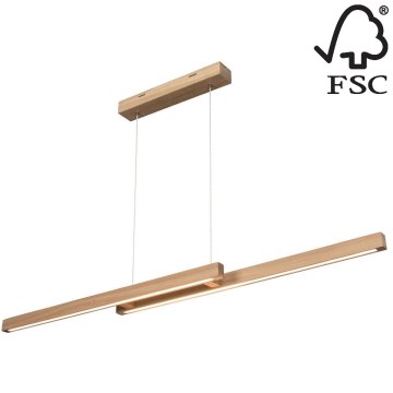 Himmennettävä LED-kattokruunu narussa SMAL 2xLED/22,5W/230V tammi - FSC-sertifioitu