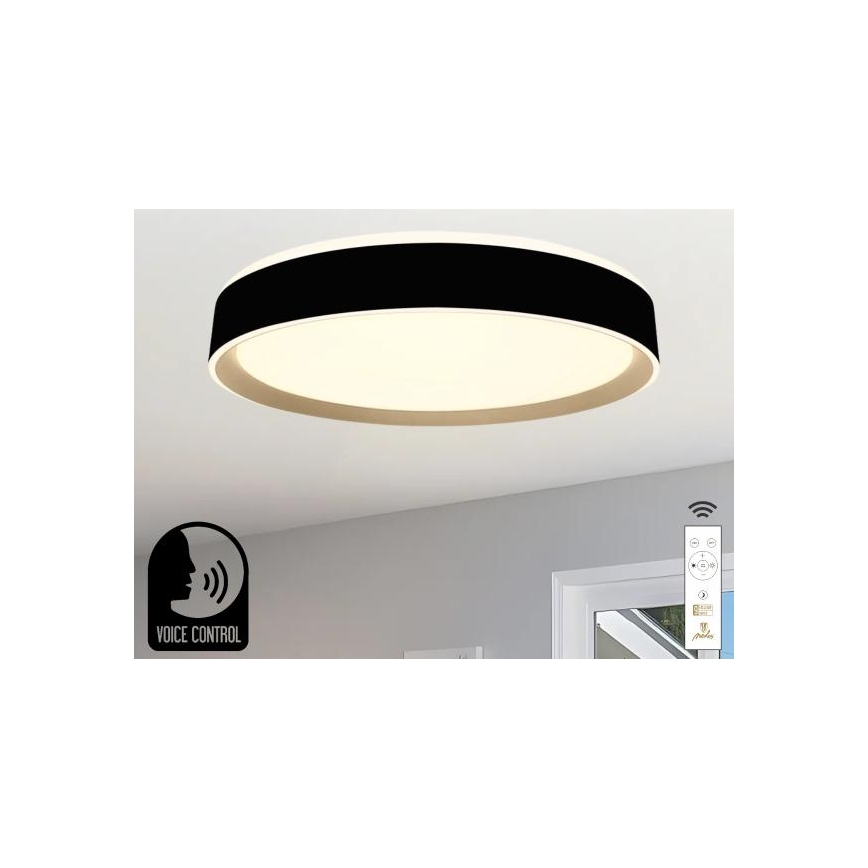 Himmennettävä LED-kattovalaisin ääniohjauksella OPAL LED/48W/230V 2700-6500K musta + kauko-ohjaus