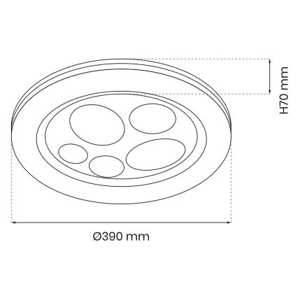 Himmennettävä LED-kattovalaisin BUBBLES LED/48W/230V + Kauko-ohjaus