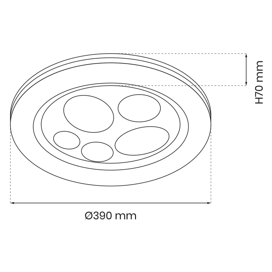 Himmennettävä LED-kattovalaisin BUBBLES LED/48W/230V + Kauko-ohjaus