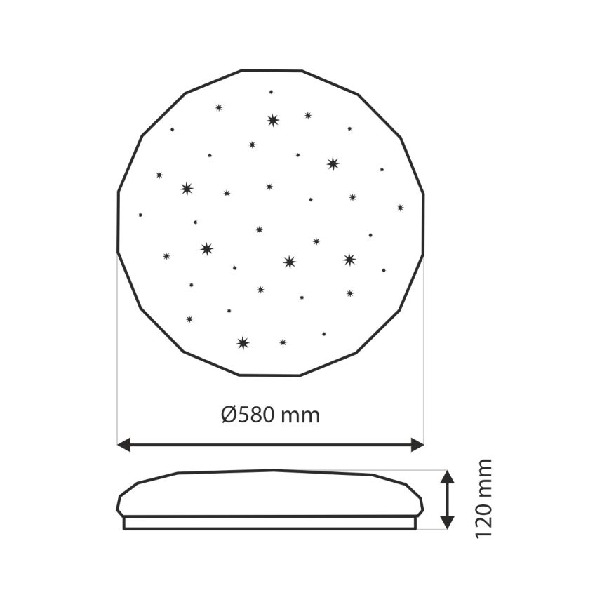 Himmennettävä LED-kattovalaisin INDUS LED/60W/230V 2700-6500K halkaisija 58 cm + kauko-ohjaus