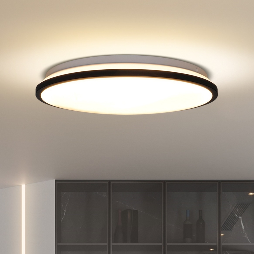 Himmennettävä LED-kattovalaisin JAMIL LED/48W/230V 3000-6500K musta + kauko-ohjaus