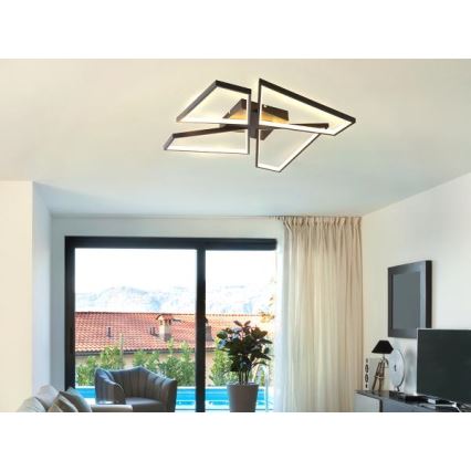 Himmennettävä LED-kattovalaisin LED/115W/230V 3000-6500K musta + kauko-ohjaus
