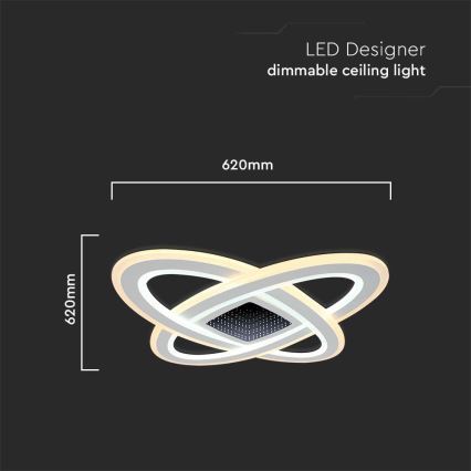 Himmennettävä LED-kattovalaisin LED/130W/230V 3000-6500K + kauko-ohjaus