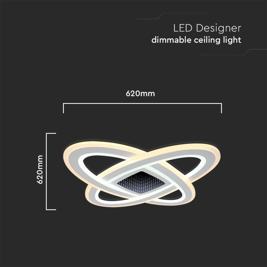 Himmennettävä LED-kattovalaisin LED/130W/230V 3000-6500K + kauko-ohjaus