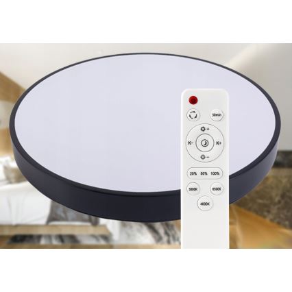 Himmennettävä LED-kattovalaisin LED/30W/230V 3000-6500K halkaisija 30 cm musta + kauko-ohjaus
