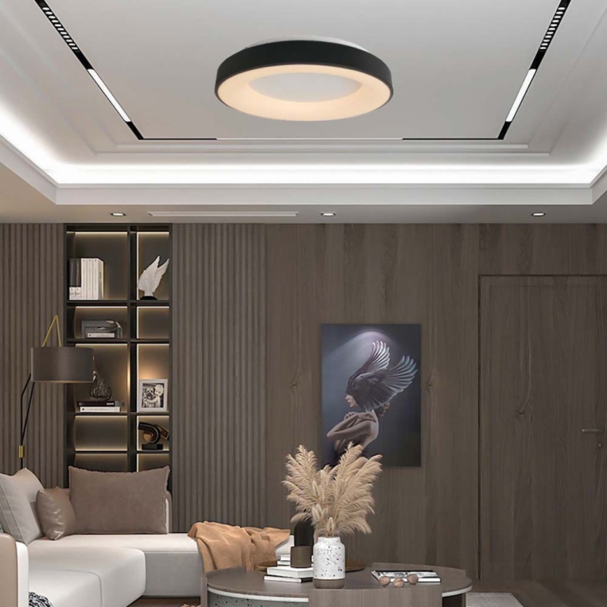 Himmennettävä LED-kattovalaisin LED/49W/230V 3000K halkaisija 60 cm musta