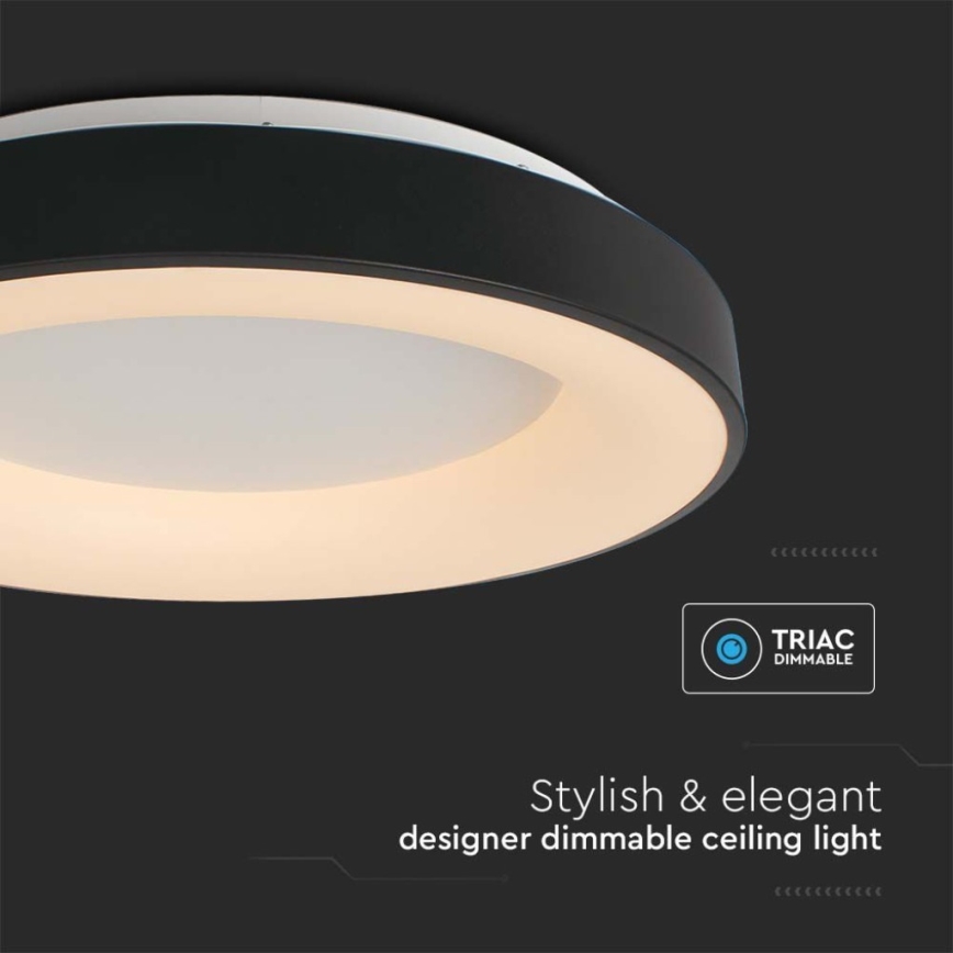 Himmennettävä LED-kattovalaisin LED/49W/230V 3000K halkaisija 60 cm musta