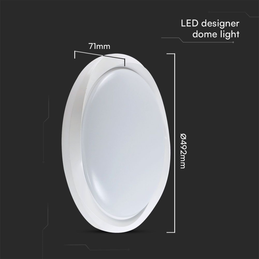 Himmennettävä LED-kattovalaisin LED/60W/230V 3000-6500K 49,2 cm valkoinen + kauko-ohjaus