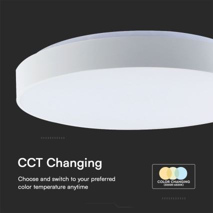 Himmennettävä LED-kattovalaisin LED/60W/230V 3000-6500K 49,5 cm valkoinen + kauko-ohjaus