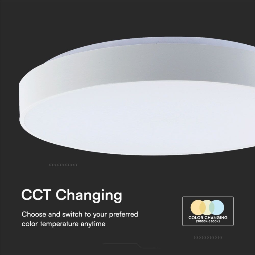 Himmennettävä LED-kattovalaisin LED/60W/230V 3000-6500K 49,5 cm valkoinen + kauko-ohjaus