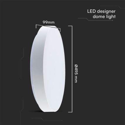 Himmennettävä LED-kattovalaisin LED/60W/230V 3000-6500K 49,5 cm valkoinen + kauko-ohjaus