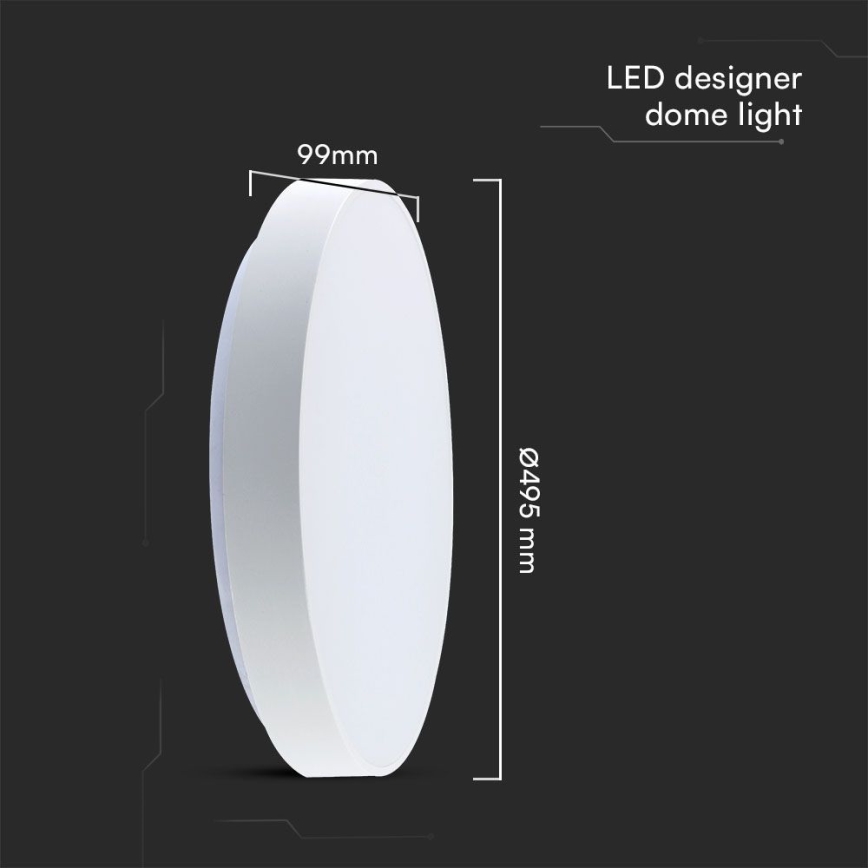 Himmennettävä LED-kattovalaisin LED/60W/230V 3000-6500K 49,5 cm valkoinen + kauko-ohjaus