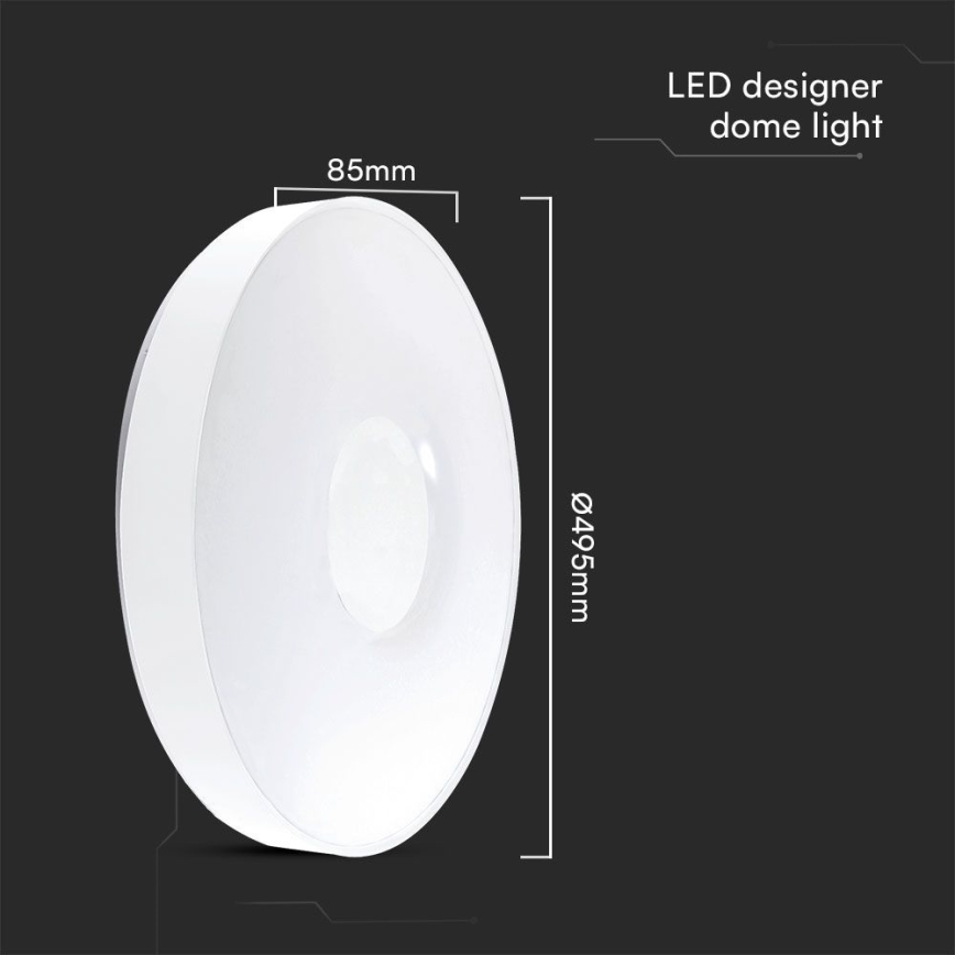 Himmennettävä LED-kattovalaisin LED/60W/230V 3000-6500K 49,5 cm valkoinen + kauko-ohjaus