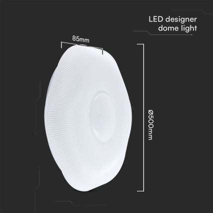 Himmennettävä LED-kattovalaisin LED/60W/230V 3000-6500K 50 cm valkoinen + kauko-ohjaus