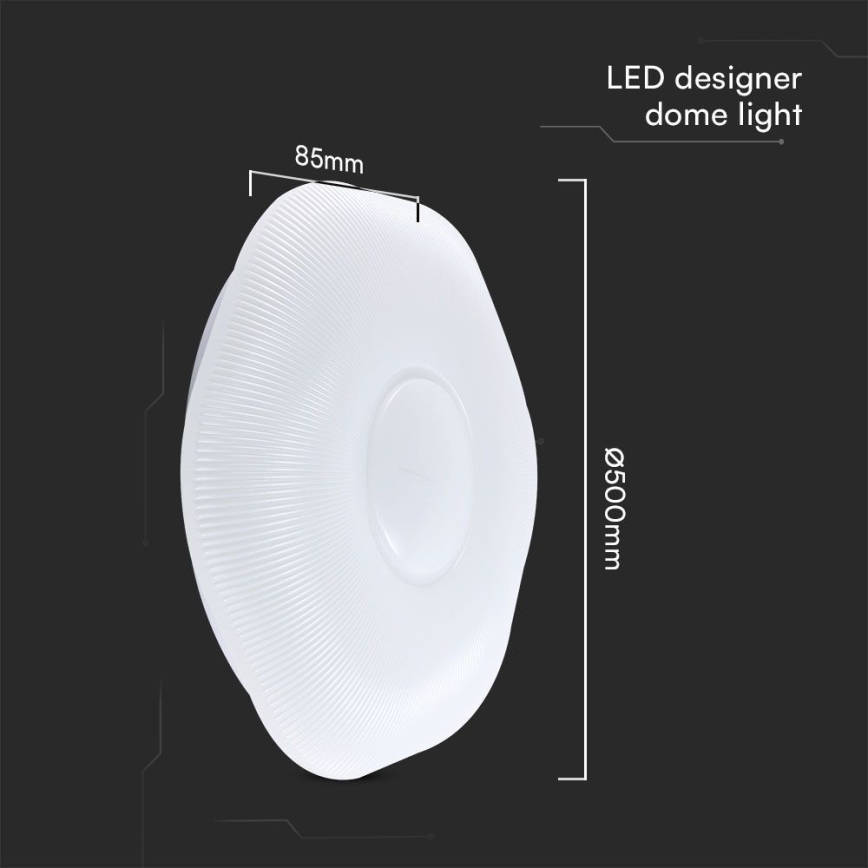 Himmennettävä LED-kattovalaisin LED/60W/230V 3000-6500K 50 cm valkoinen + kauko-ohjaus