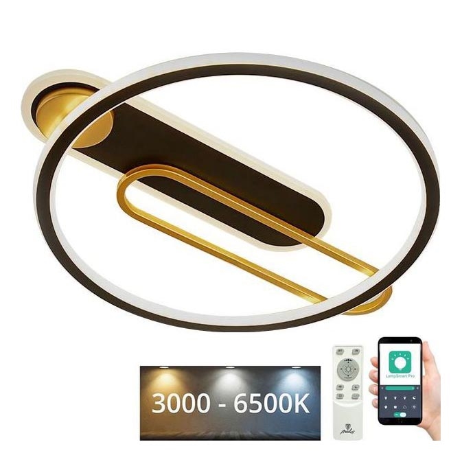 Himmennettävä LED-kattovalaisin LED/60W/230V 3000-6500K musta + kauko-ohjaus