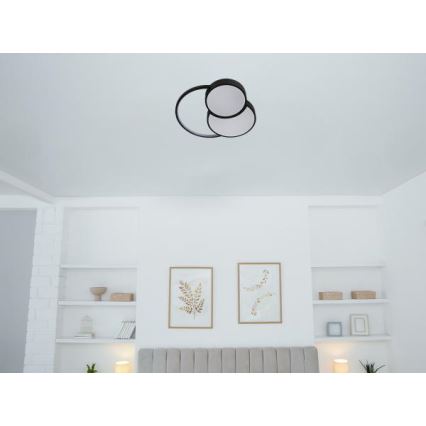 Himmennettävä LED-kattovalaisin LED/60W/230V 3000-6500K musta + kauko-ohjaus