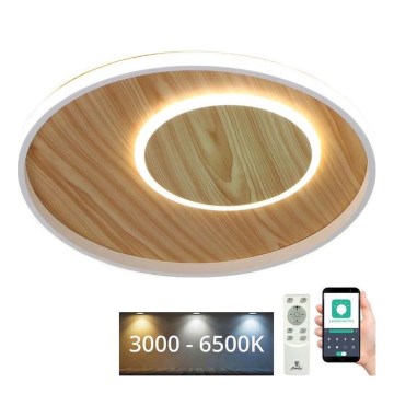 Himmennettävä LED-kattovalaisin LED/65W/230V 3000-6500K ruskea + kauko-ohjaus