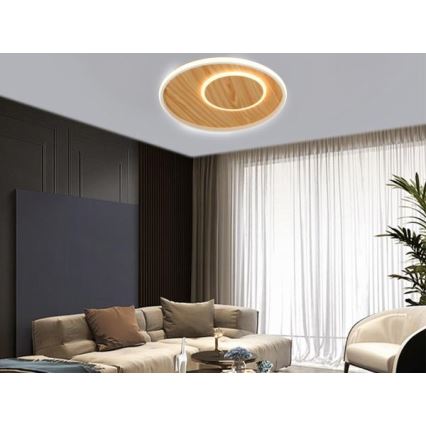 Himmennettävä LED-kattovalaisin LED/65W/230V 3000-6500K ruskea + kauko-ohjaus