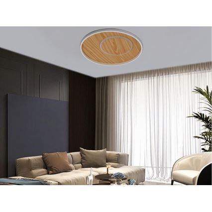 Himmennettävä LED-kattovalaisin LED/65W/230V 3000-6500K ruskea + kauko-ohjaus