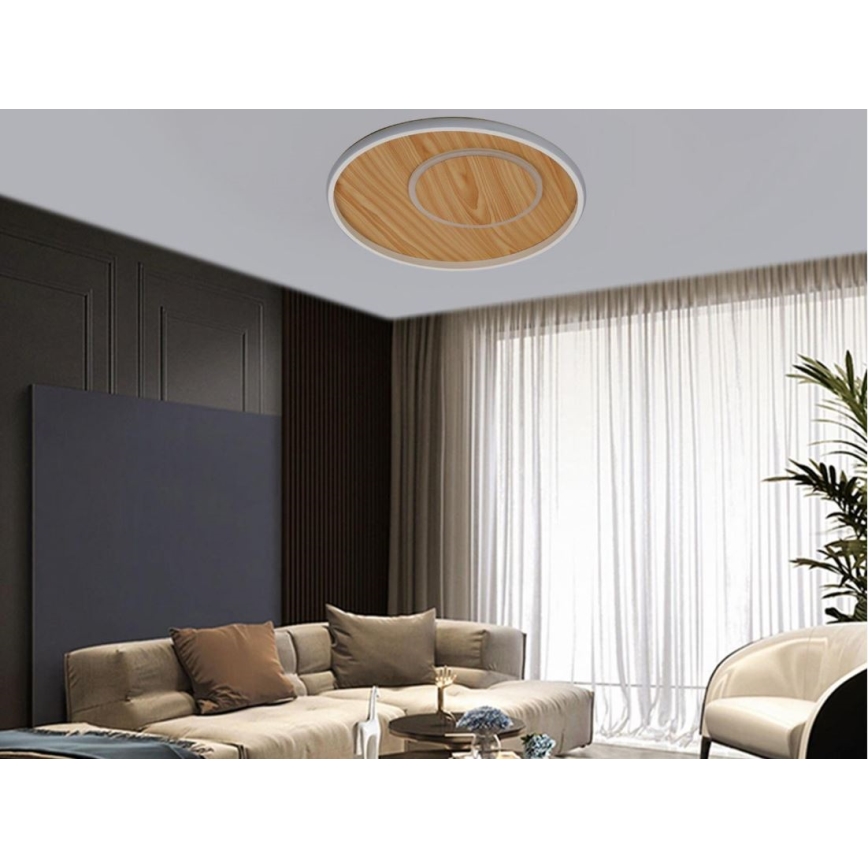 Himmennettävä LED-kattovalaisin LED/65W/230V 3000-6500K ruskea + kauko-ohjaus