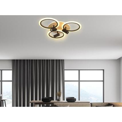 Himmennettävä LED-kattovalaisin LED/70W/230V 3000-6500K musta/ruskea + kauko-ohjaus