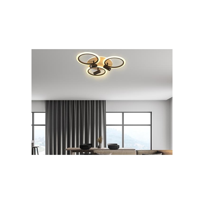 Himmennettävä LED-kattovalaisin LED/70W/230V 3000-6500K musta/ruskea + kauko-ohjaus