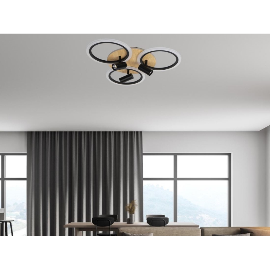 Himmennettävä LED-kattovalaisin LED/70W/230V 3000-6500K musta/ruskea + kauko-ohjaus