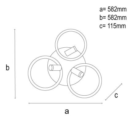 Himmennettävä LED-kattovalaisin LED/70W/230V 3000-6500K musta/ruskea + kauko-ohjaus