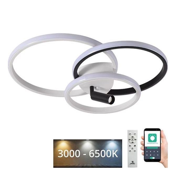 Himmennettävä LED-kattovalaisin LED/70W/230V 3000-6500K valkoinen/musta + kauko-ohjaus