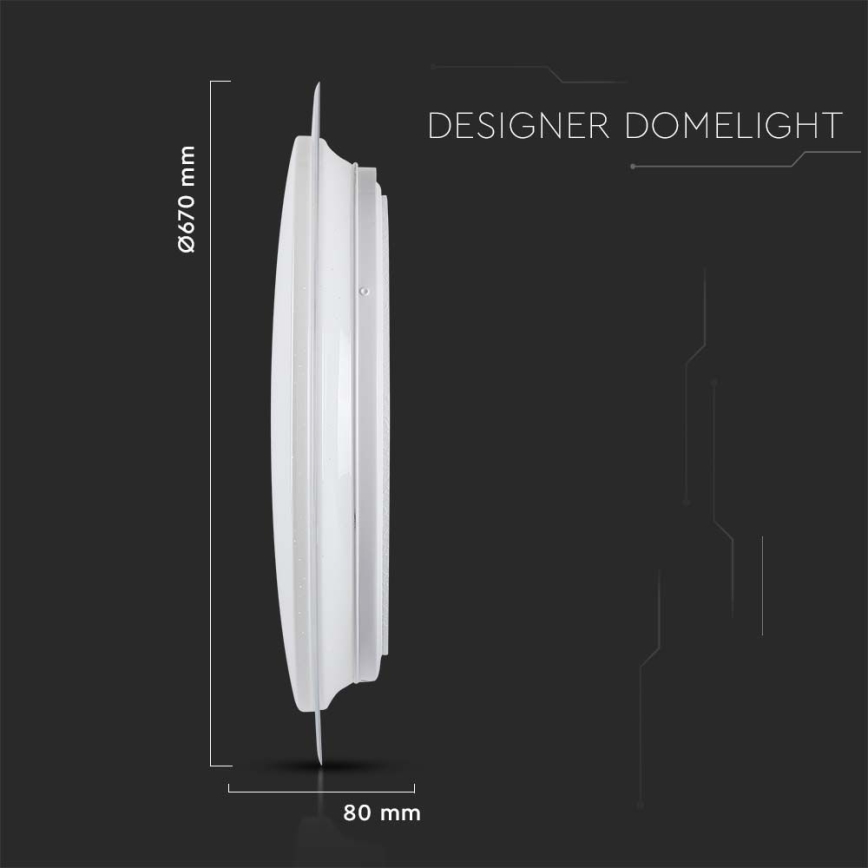 Himmennettävä LED-kattovalaisin LED/72W/230V 3000-6500K halkaisija 67 cm valkoinen + kauko-ohjaus