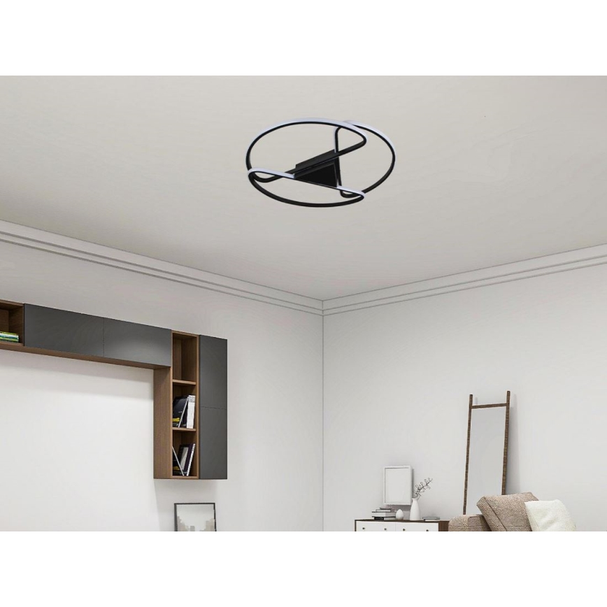 Himmennettävä LED-kattovalaisin LED/75W/230V 3000-6500K musta + kauko-ohjaus