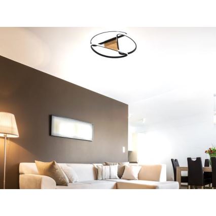 Himmennettävä LED-kattovalaisin LED/75W/230V 3000-6500K ruskea/musta + kauko-ohjaus
