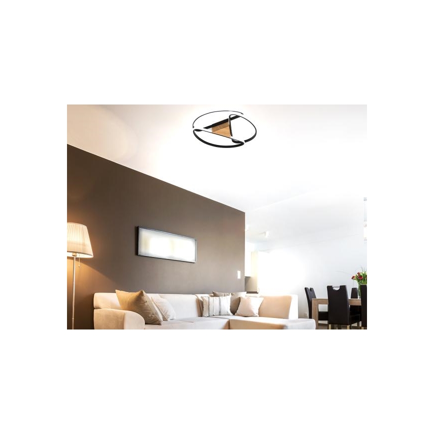 Himmennettävä LED-kattovalaisin LED/75W/230V 3000-6500K ruskea/musta + kauko-ohjaus