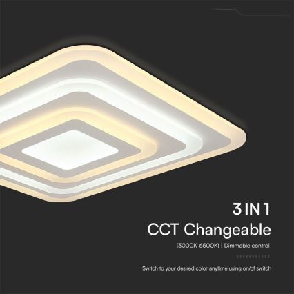 Himmennettävä LED-kattovalaisin LED/77W/230V 3000-6500K + kauko-ohjaus