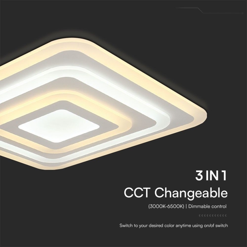Himmennettävä LED-kattovalaisin LED/77W/230V 3000-6500K + kauko-ohjaus