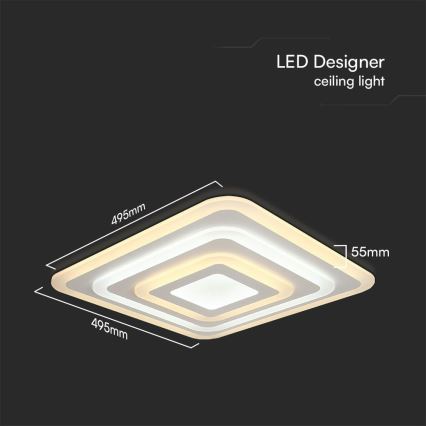 Himmennettävä LED-kattovalaisin LED/77W/230V 3000-6500K + kauko-ohjaus