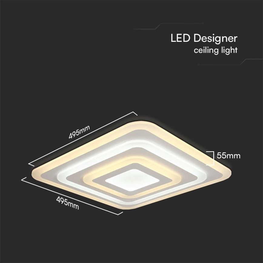 Himmennettävä LED-kattovalaisin LED/77W/230V 3000-6500K + kauko-ohjaus