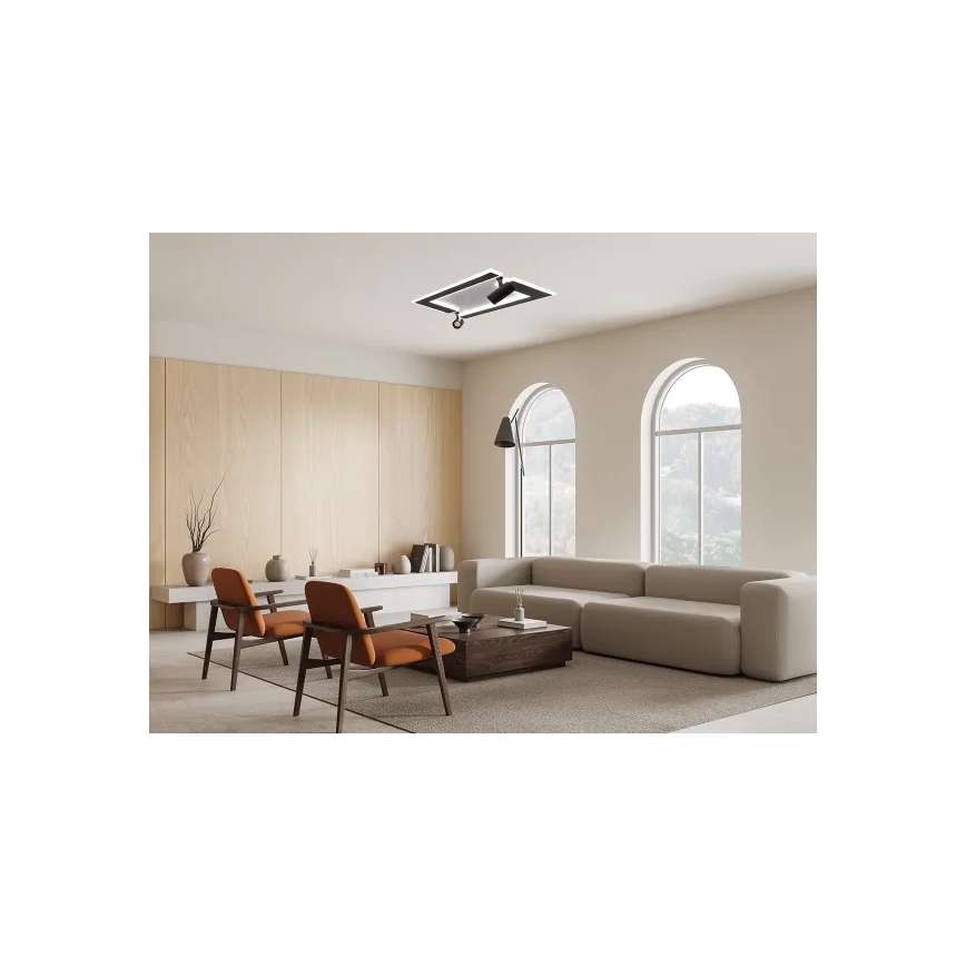 Himmennettävä LED-kattovalaisin LED/80W/230V 3000-6500K musta + kauko-ohjaus