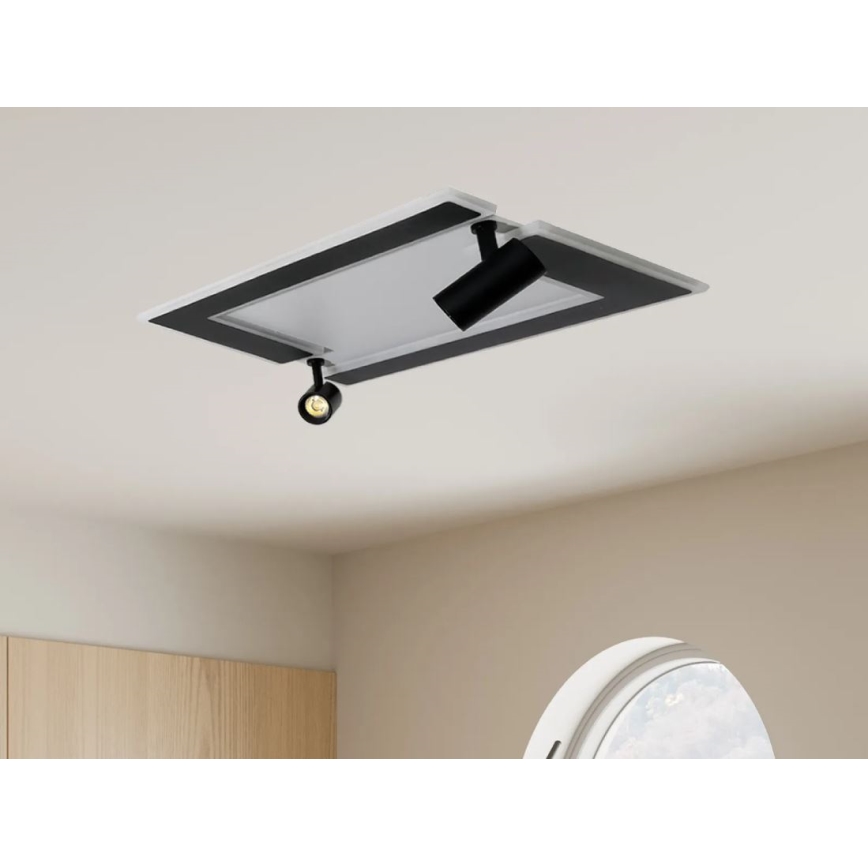 Himmennettävä LED-kattovalaisin LED/80W/230V 3000-6500K musta + kauko-ohjaus