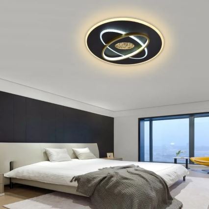 Himmennettävä LED-kattovalaisin LED/80W/230V 3000-6500K musta + kauko-ohjaus