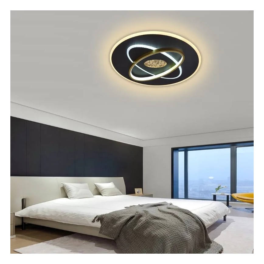 Himmennettävä LED-kattovalaisin LED/80W/230V 3000-6500K musta + kauko-ohjaus