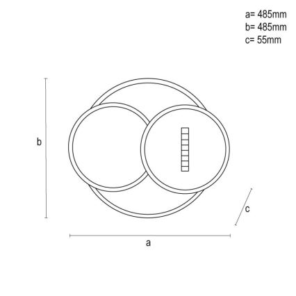 Himmennettävä LED-kattovalaisin LED/90W/230V 3000-6500K valkoinen + kauko-ohjaus