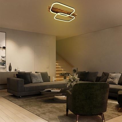 Himmennettävä LED-kattovalaisin LED/95W/230V 3000-6500K tammi + kauko-ohjaus