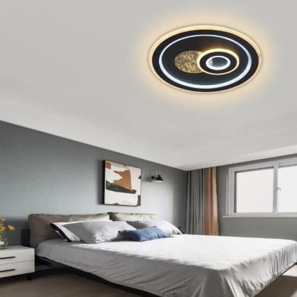 Himmennettävä LED-kattovalaisin LED/95W/230V 3000-6500K musta + kauko-ohjaus