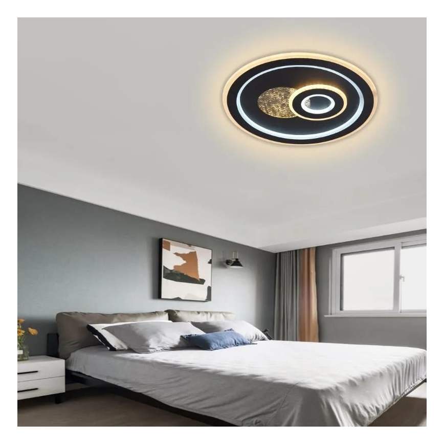 Himmennettävä LED-kattovalaisin LED/95W/230V 3000-6500K musta + kauko-ohjaus