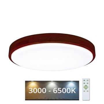 Himmennettävä LED-kattovalaisin LENA LED/24W/230V 3000-6500K tammi + kauko-ohjaus