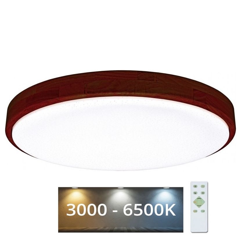 Himmennettävä LED-kattovalaisin LENA LED/60W/230V 3000-6500K tammi + kauko-ohjaus