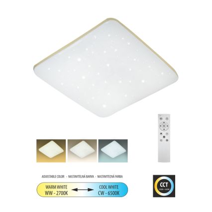 Himmennettävä LED-kattovalaisin MANA LED/36W/230V 2700-6500K 43x43 cm + kauko-ohjaus